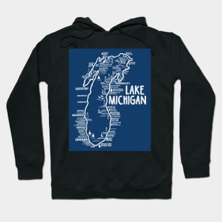 Lake Michigan Map Hoodie